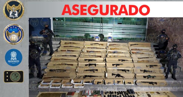 Aseguran arsenal, equipo táctico, droga y otros objetos