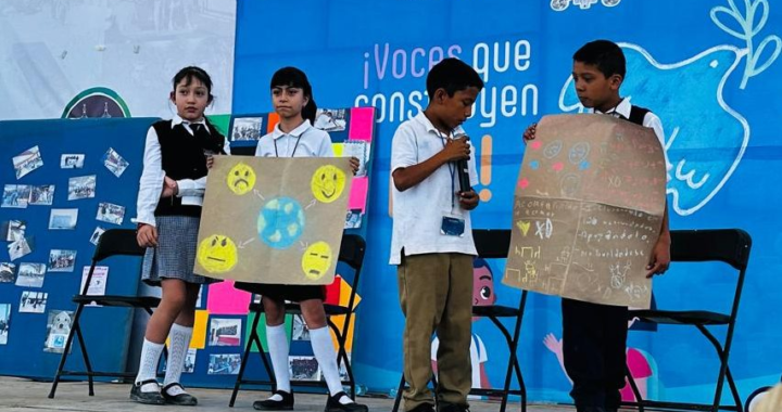 Niñas y niños transforman su entorno con “Voces que Construyen Paz”