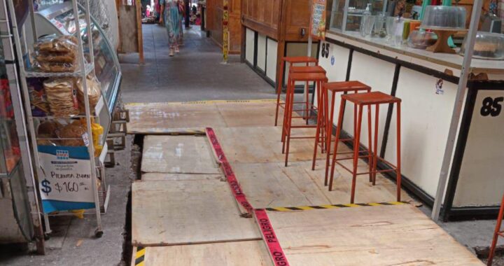 Comienza rehabilitación del piso del Mercado Hidalgo