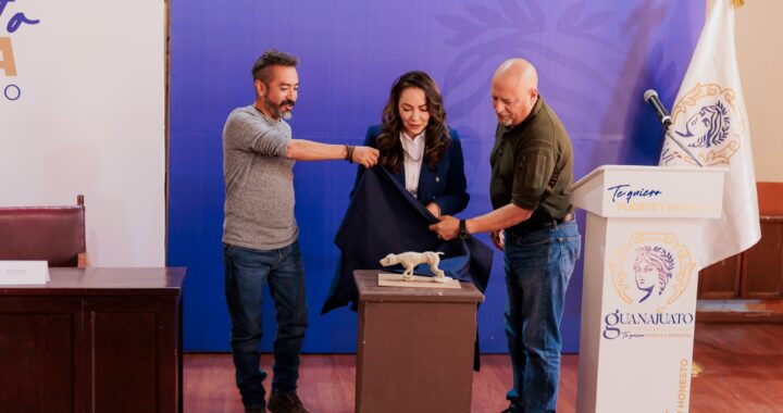 Presentan avances de la estatua en memoria de Titán, el perro rescatista de la capital