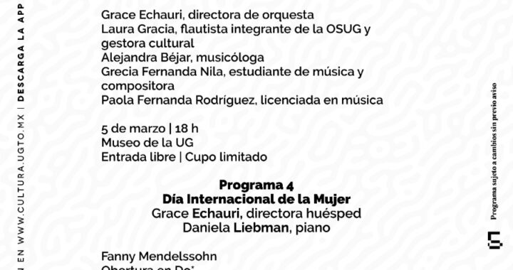 OSUG se suma a la conmemoración del Día Internacional de la Mujer en la Agenda Cultura UG