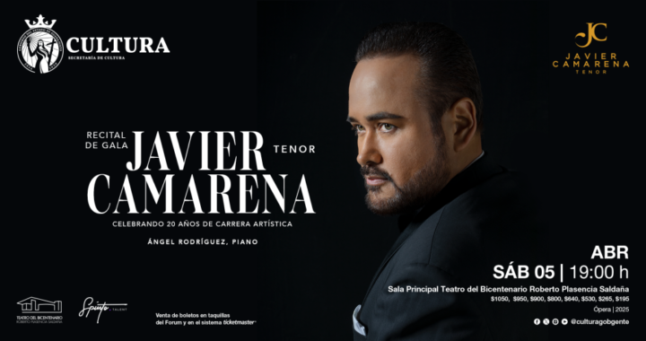 La Secretaría de Cultura de Guanajuato presenta a aclamado tenor mexicano Javier Camarena 