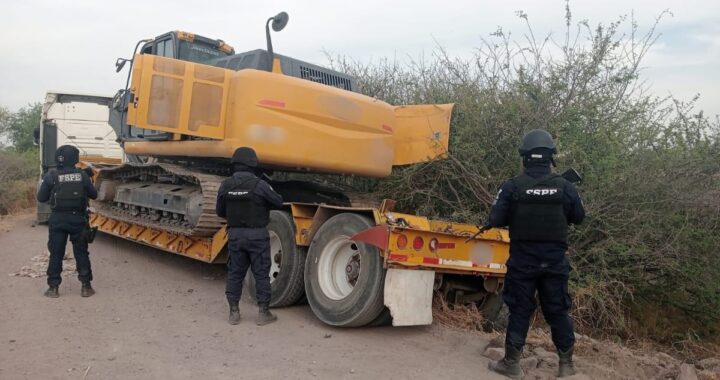 Repele Secretaría de Seguridad y Paz ataque armado y recupera maquinaria con valor de 6MDP en Villagrán 