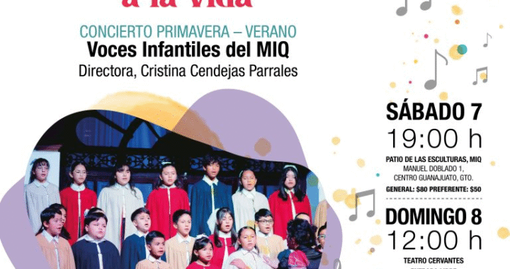 Regresa coro Voces infantiles del MIQ con dos conciertos en Guanajuato