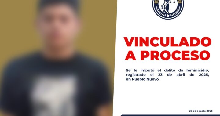 Cae presunto feminicida en Pueblo Nuevo