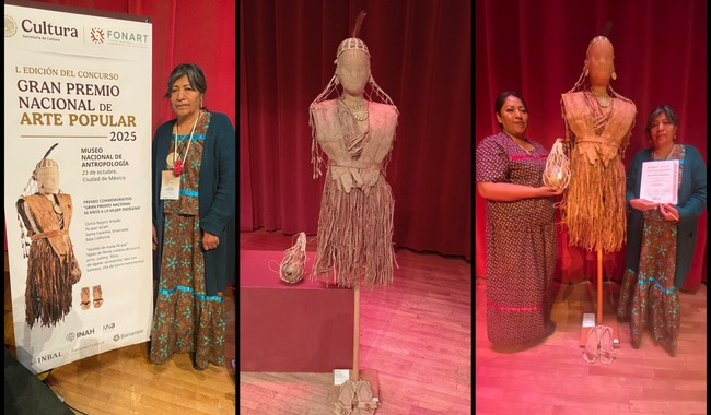 GLORIA REGINO ARBALLO ARTESANA PA IPAI / KU’AHL, RECIBIÓ EL GRAN PREMIO NACIONAL 50 AÑOS A LA MUJER INDÍGENA