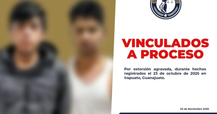 Dos hombres son vinculados por el delito de extorsión en Irapuato