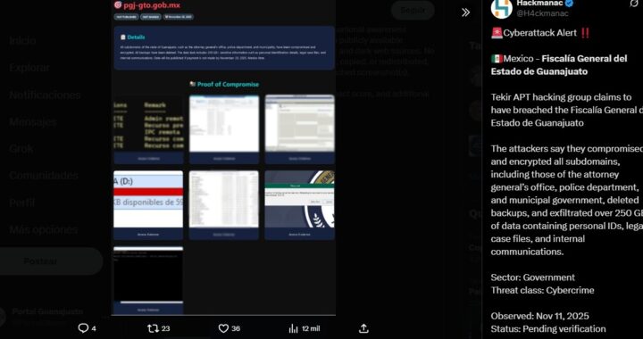 Posible hackeo a la Fiscalía de Guanajuato; habrían sustraído información interna