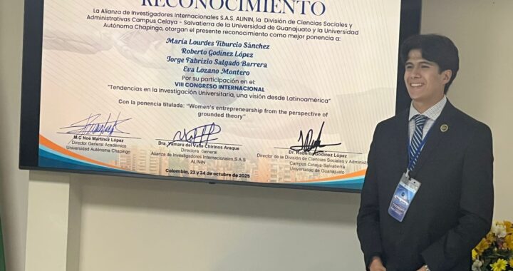 Estudiante UG obtiene primer lugar en Congreso Internacional con ponencia sobre emprendimiento femenino