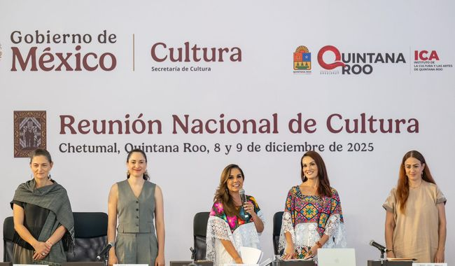 EN QUINTANA ROO, CLAUDIA CURIEL DE ICAZA Y MARA LEZAMA INAUGURAN LA REUNIÓN NACIONAL DE CULTURA 2025 