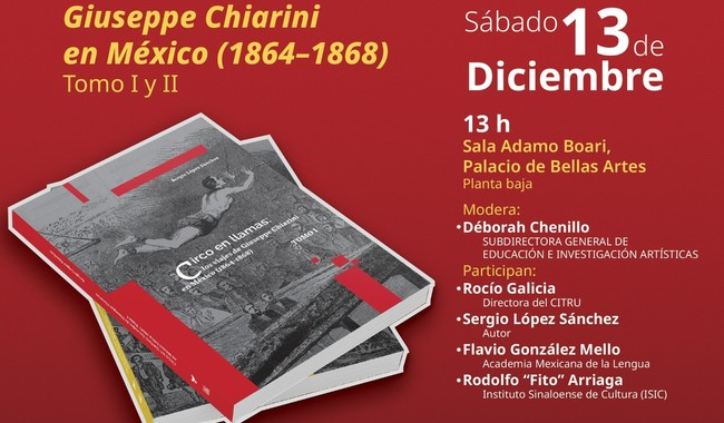 PRESENTARÁN EL LIBRO CIRCO EN LLAMAS: LOS VIAJES DE GUISEPPE CHIARINI EN MÉXICO (1864-1868)