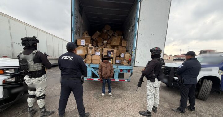 Policía Estatal de Caminos asegura mercancía valuada en 3.5MDP durante Operativo Blindaje