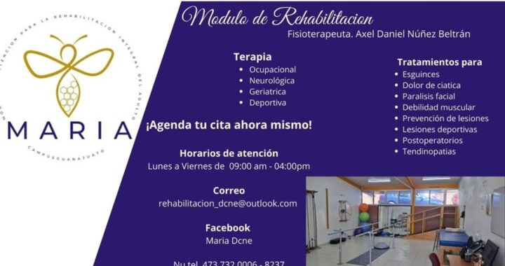 MARIA UG ofrece terapia física de rehabilitación a bajo costo