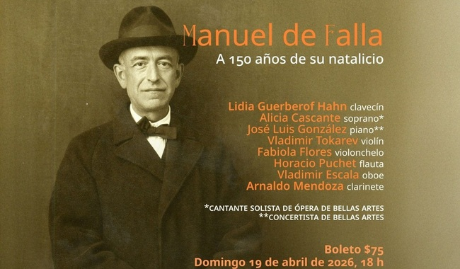 MÚSICOS DEL INBAL CELEBRAN EL 150 ANIVERSARIO DEL COMPOSITOR ESPAÑOL MANUEL DE FALLA